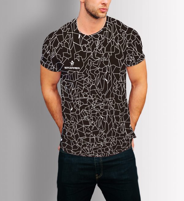 CAMISETA GRIETAS HOMBRE NEGRO & BLANCO