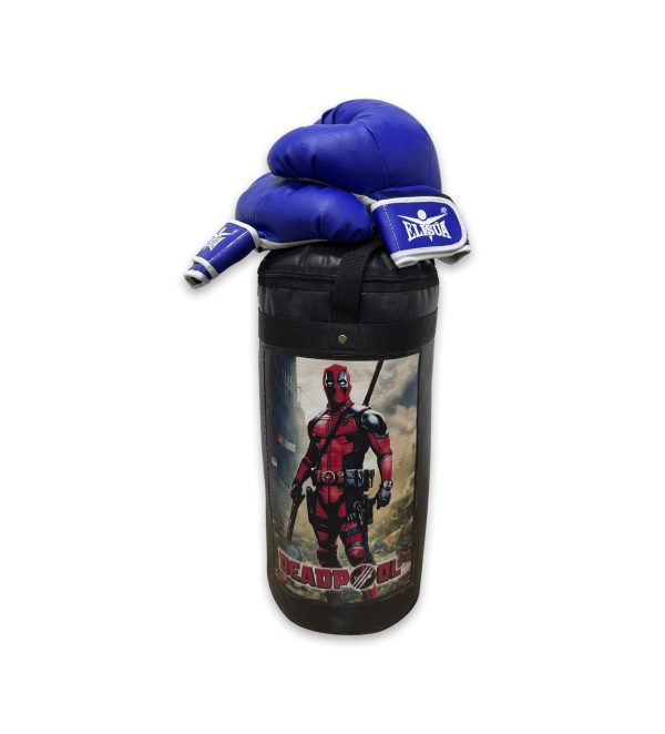 KIT BOXEO SACO + GUANTES INFANTIL DEADPOOL ANIME