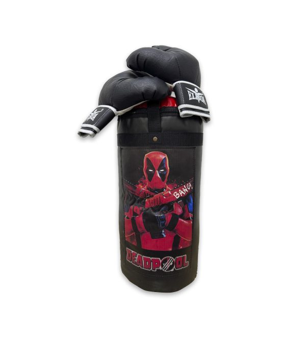 KIT BOXEO SACO + GUANTES INFANTIL DEADPOOL BANG