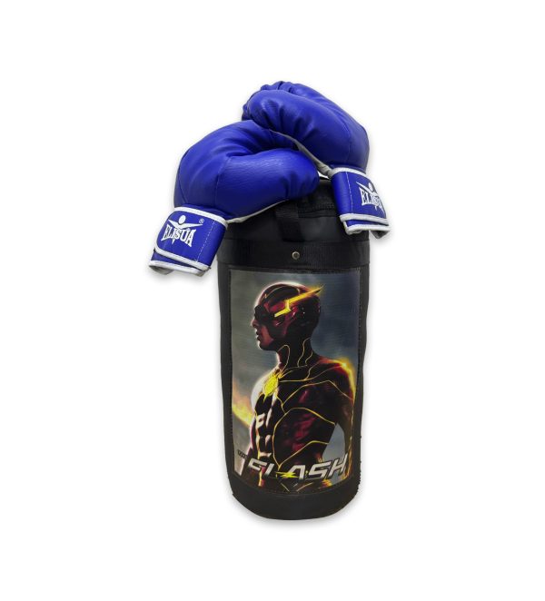 KIT BOXEO SACO + GUANTES INFANTIL FLASH REAL